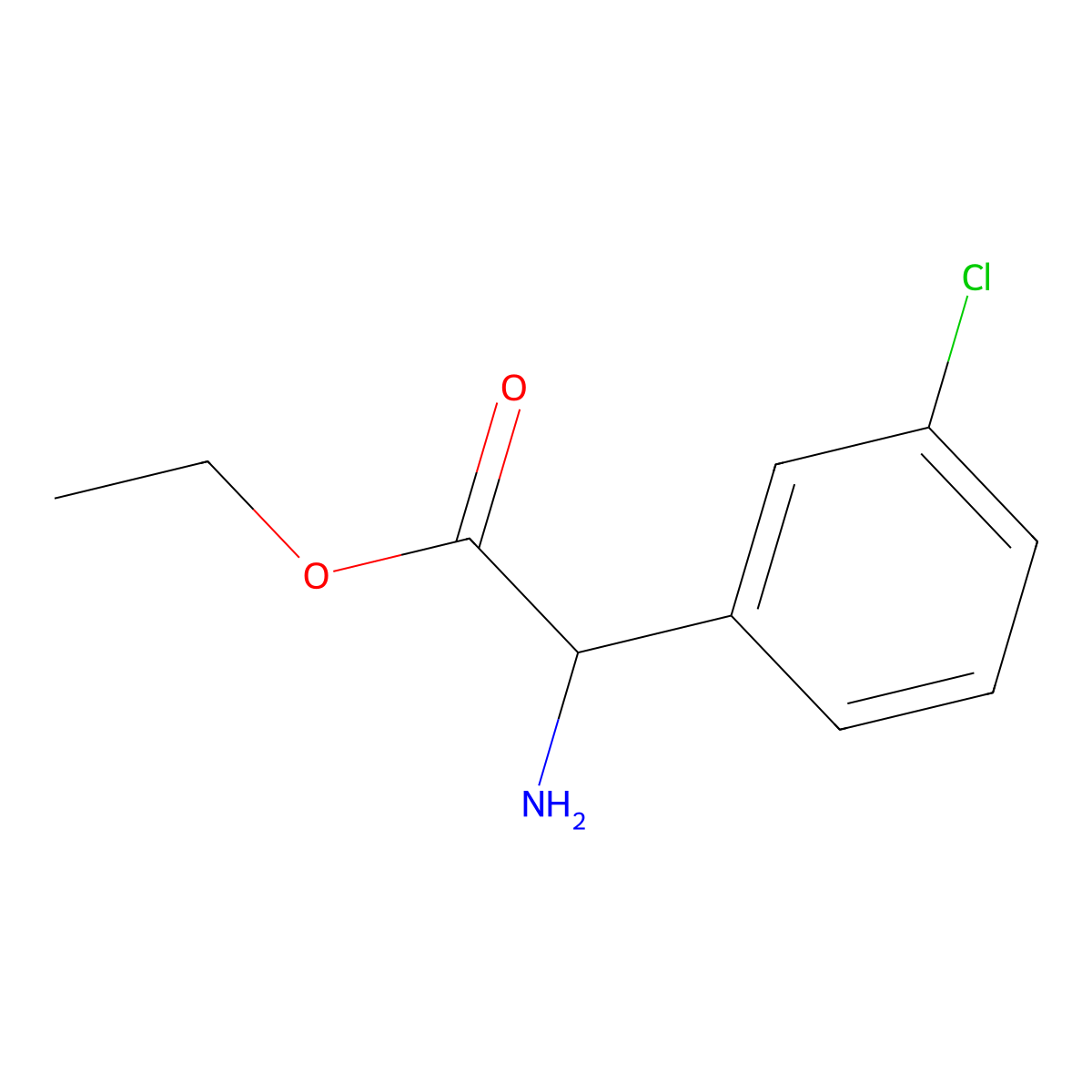 Ethyl 2-amino-2-(3-chlorophenyl)acetate molecular structure, CAS 500772-72-5