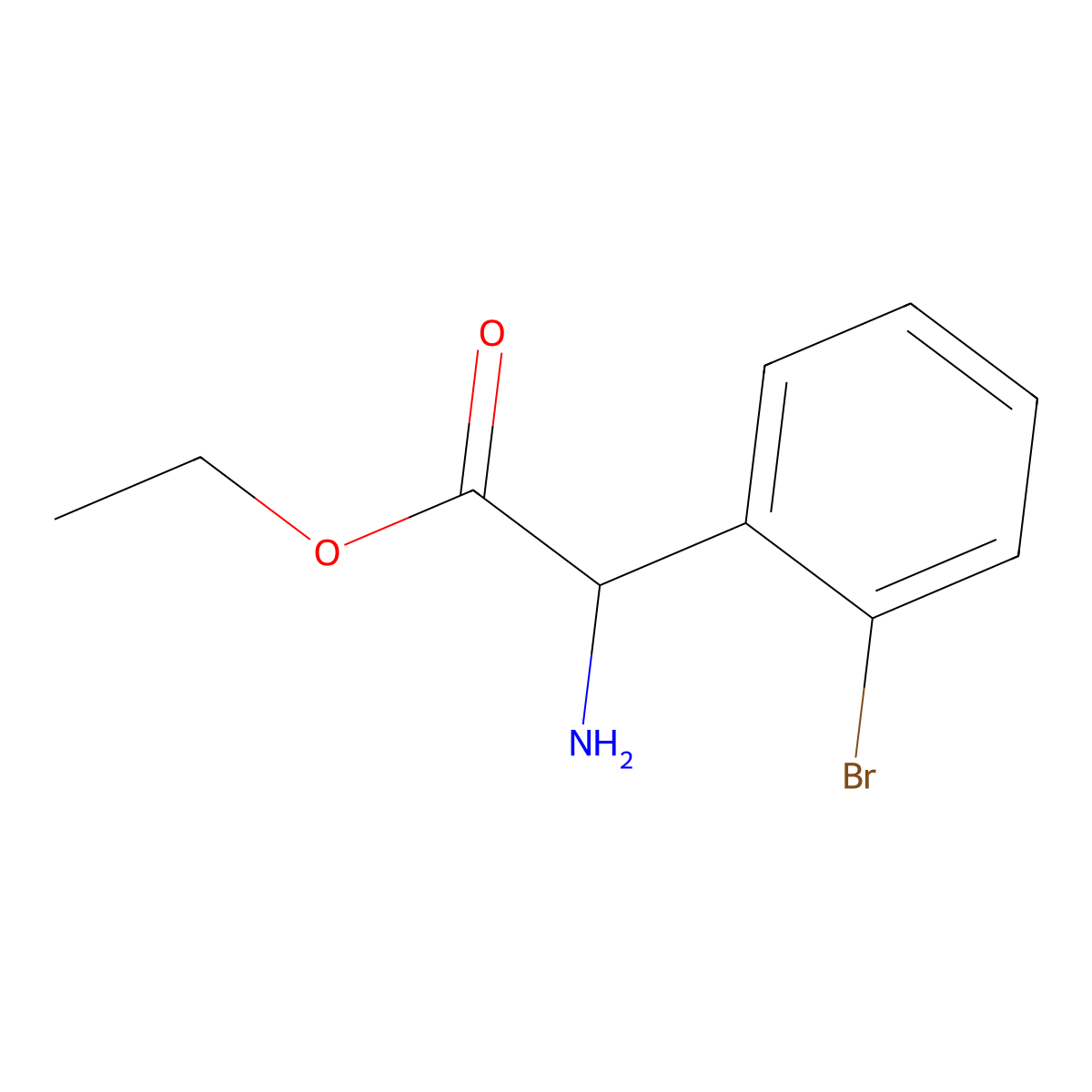 Ethyl 2-amino-2-(2-bromophenyl)acetate molecular structure, CAS 500772-73-6