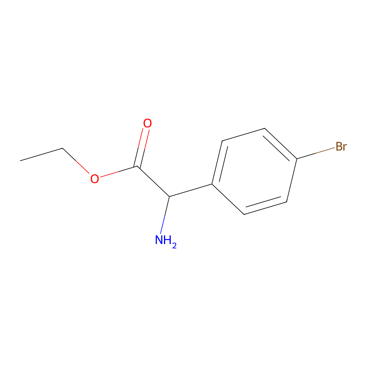 Ethyl 2-amino-2-(4-bromophenyl)acetate molecular structure, CAS 500772-74-7
