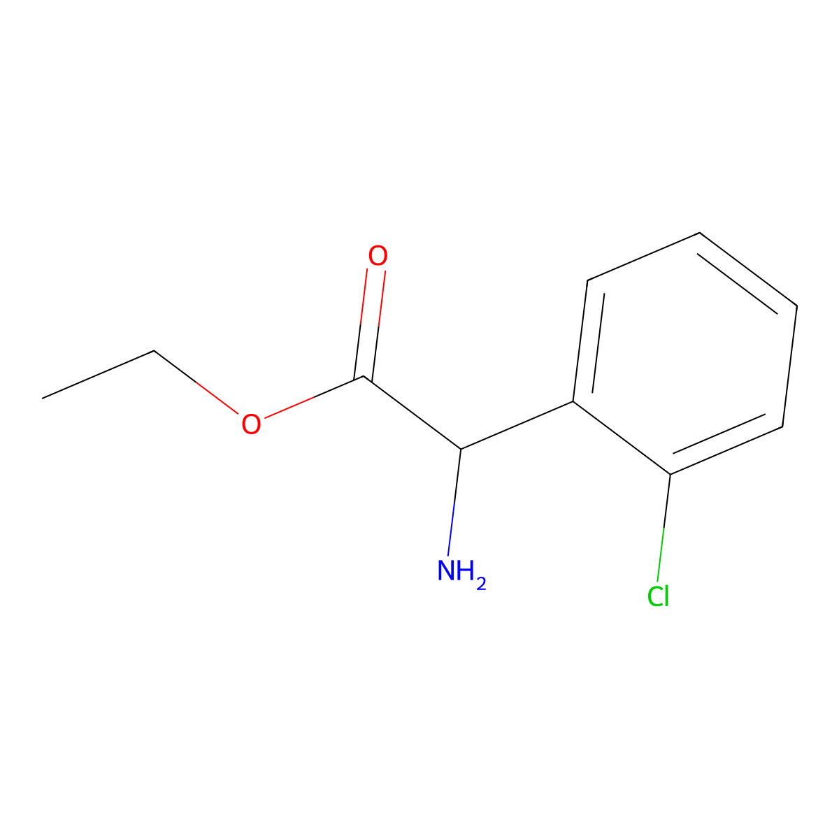 Ethyl 2-amino-2-(2-chlorophenyl)acetate molecular structure, CAS 500772-75-8