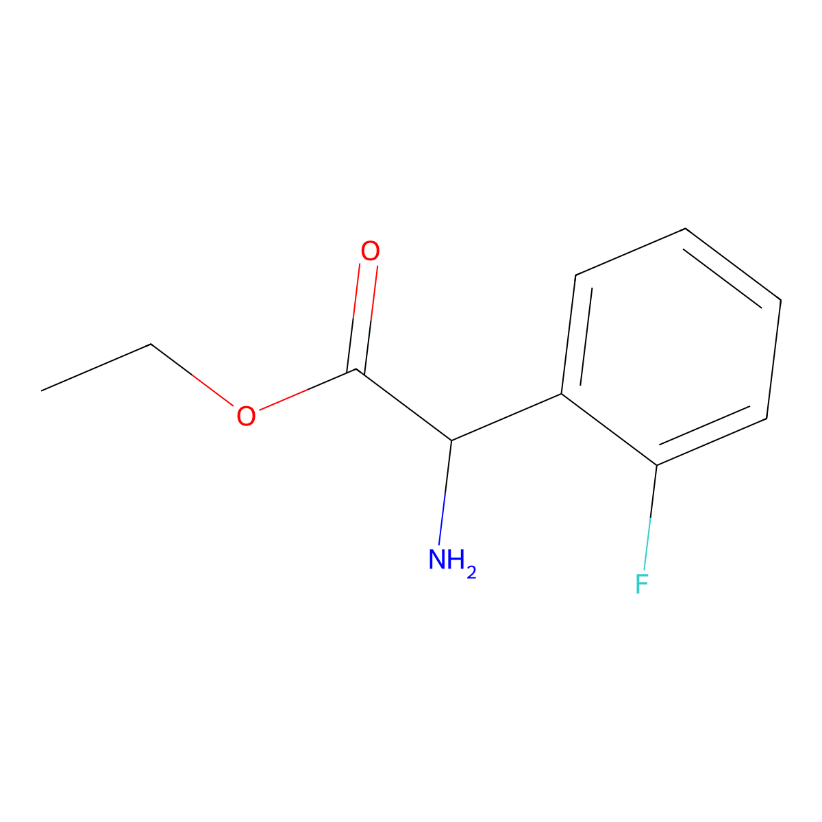 Ethyl 2-amino-2-(2-fluorophenyl)acetate molecular structure, CAS 500772-76-9