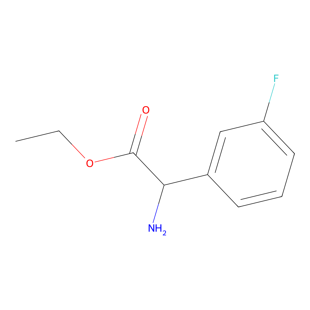 Ethyl 2-amino-2-(3-fluorophenyl)acetate molecular structure, CAS 500772-79-2