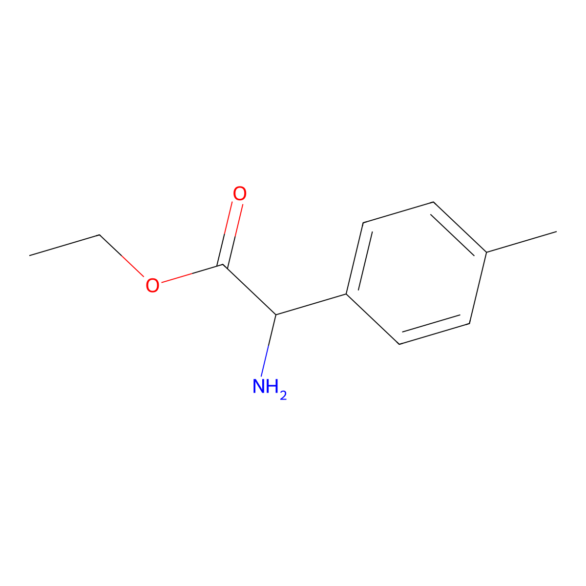 Ethyl 2-amino-2-(4-methylphenyl)acetate molecular structure, CAS 500772-83-8