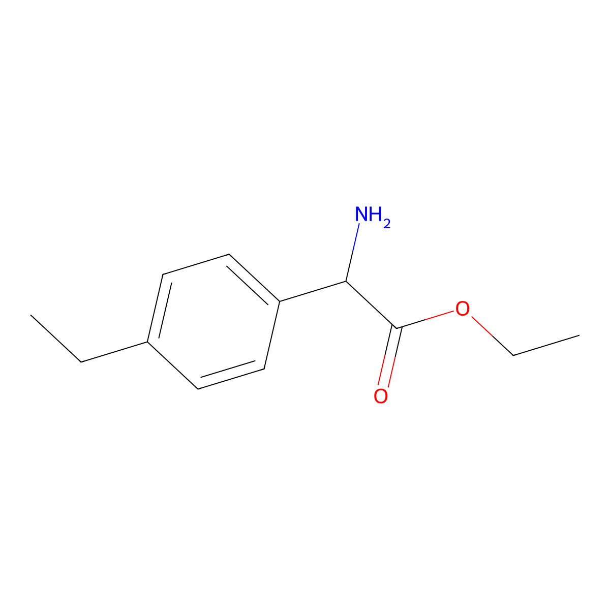 Ethyl 2-amino-2-(4-ethylphenyl)acetate molecular structure, CAS 500772-92-9