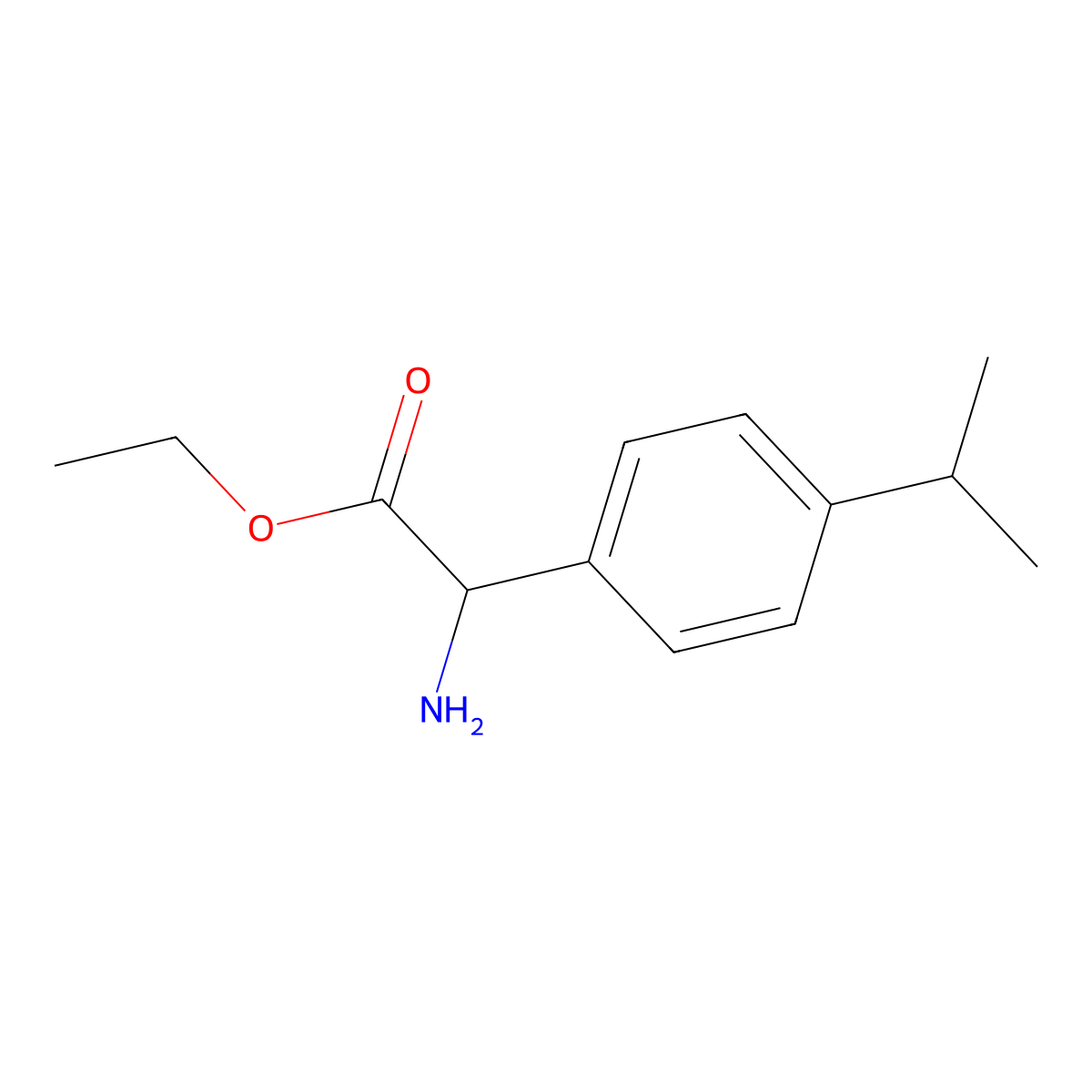 Ethyl 2-amino-2-[4-(propan-2-yl)phenyl]acetate molecular structure, CAS 500772-93-0