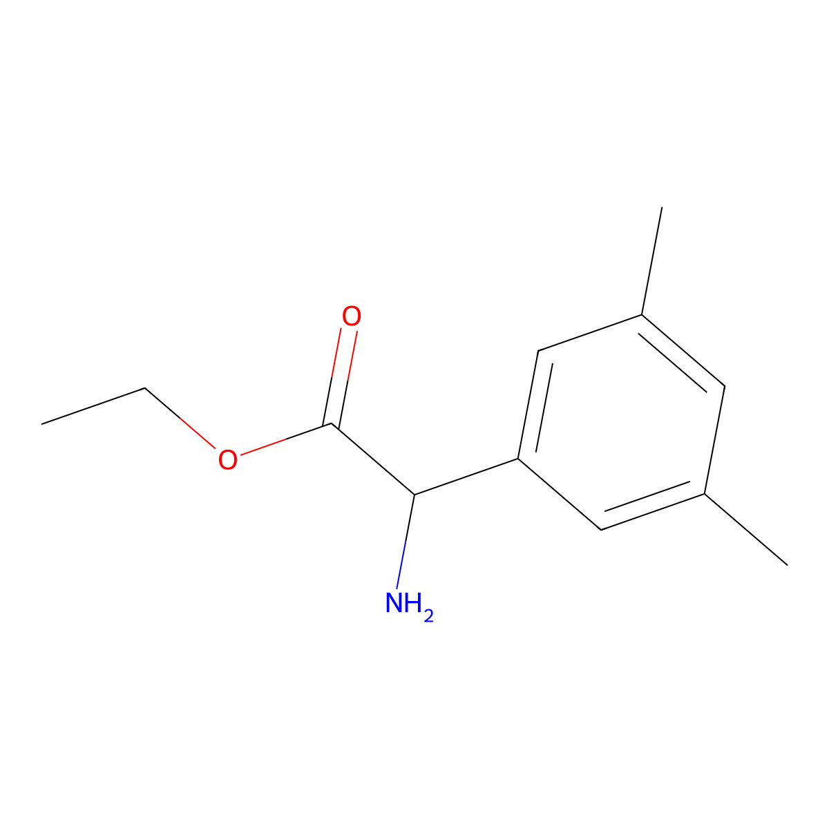 Ethyl 2-amino-2-(3,5-dimethylphenyl)acetate molecular structure, CAS 500773-21-7