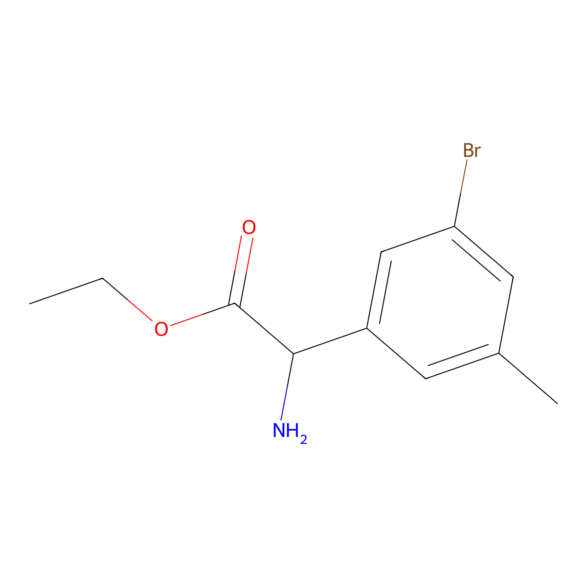 Ethyl 2-amino-2-(3-bromo-5-methylphenyl)acetate molecular structure, CAS 500773-25-1
