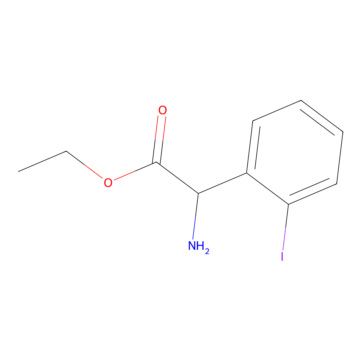 Ethyl 2-amino-2-(2-iodophenyl)acetate molecular structure, CAS 500773-30-8