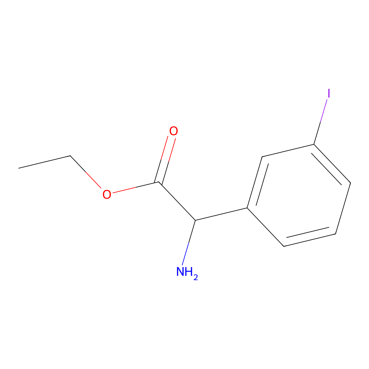 Ethyl 2-amino-2-(3-iodophenyl)acetate molecular structure, CAS 500773-32-0