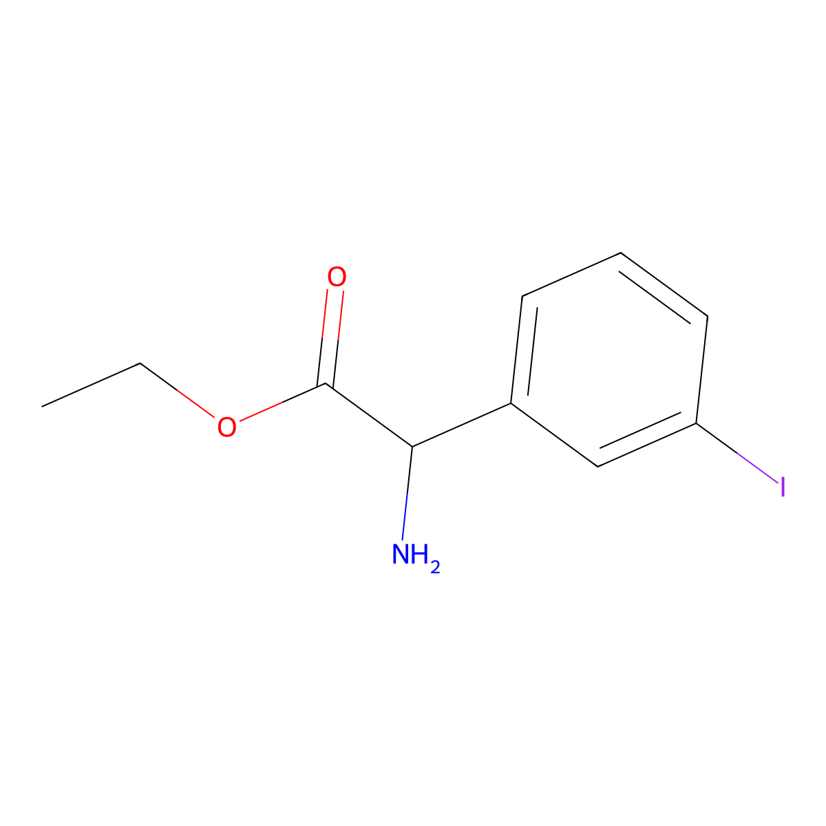Ethyl 2-amino-2-(3-iodophenyl)acetate molecular structure, CAS 500773-32-0