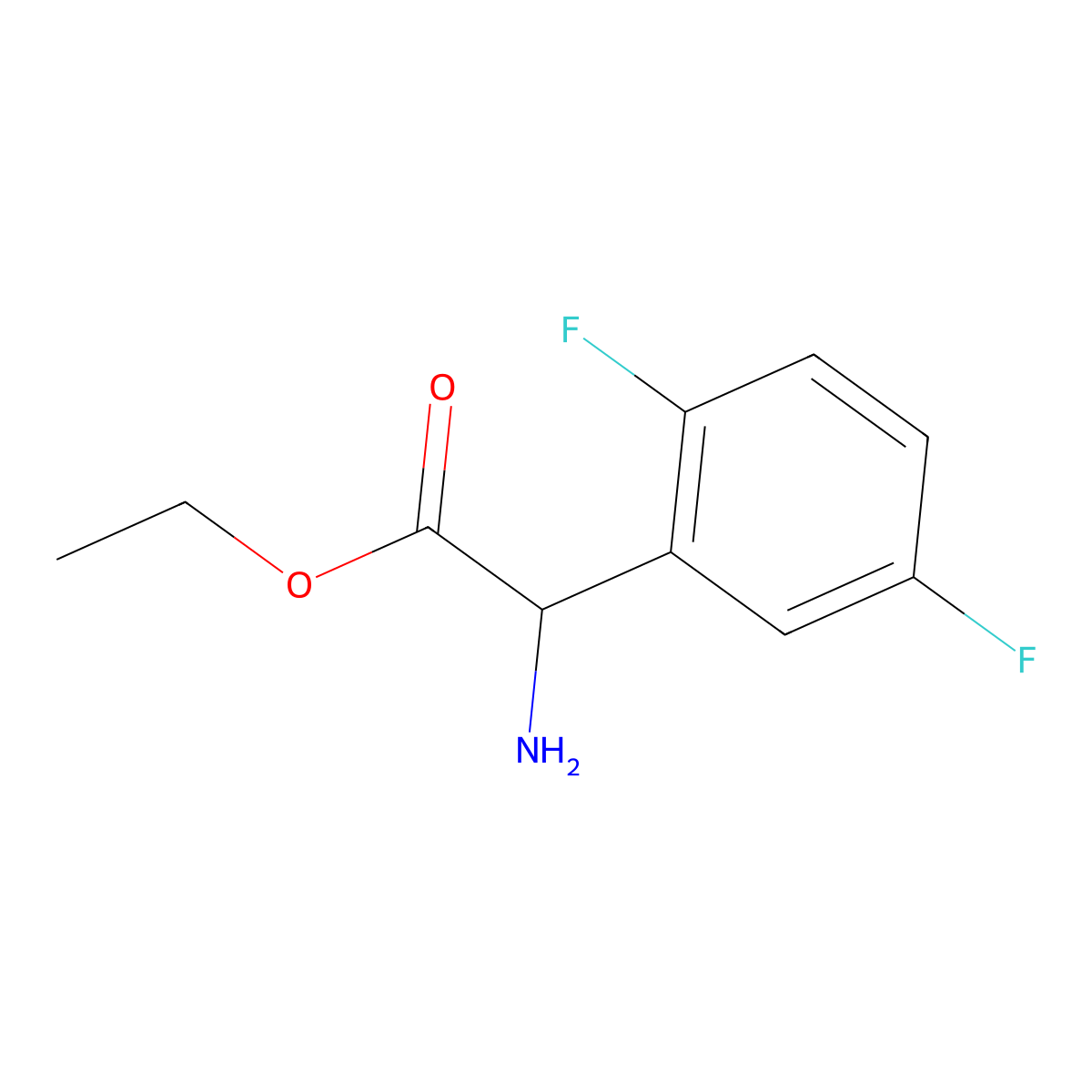 Ethyl 2-amino-2-(2,5-difluorophenyl)acetate molecular structure, CAS 500773-81-9