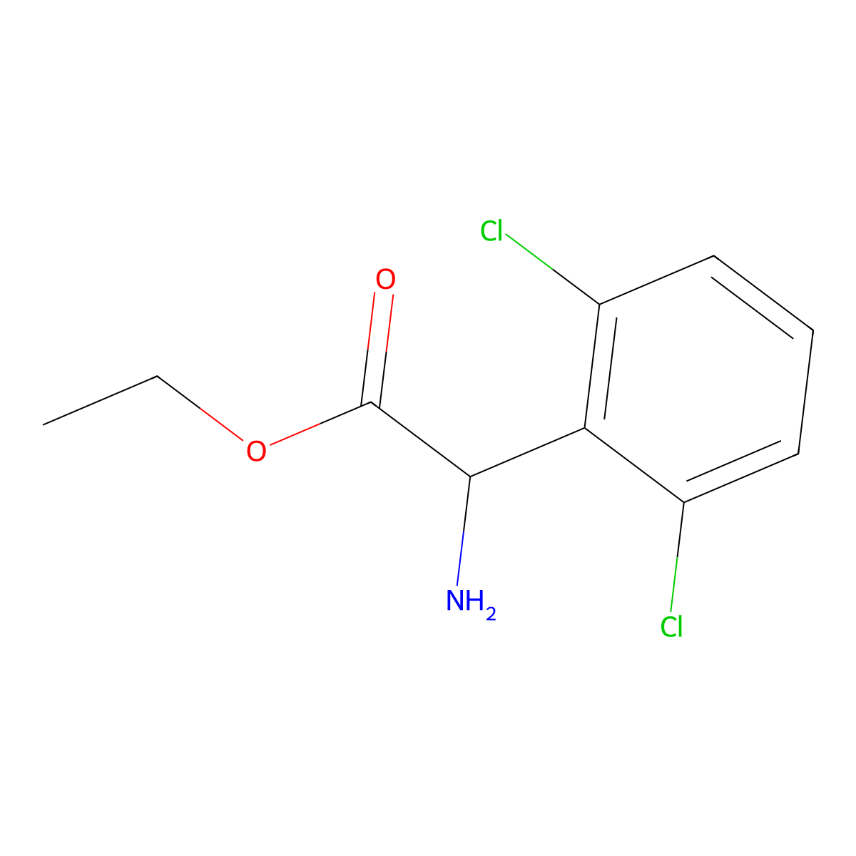 Ethyl 2-amino-2-(2,6-dichlorophenyl)acetate molecular structure, CAS 500774-18-5