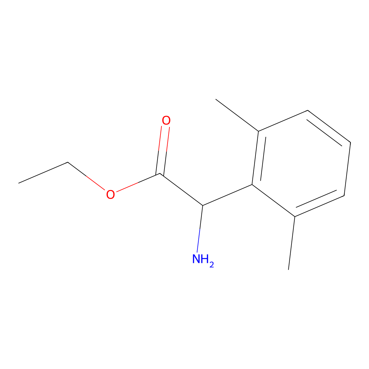 Ethyl 2-amino-2-(2,6-dimethylphenyl)acetate molecular structure, CAS 500774-20-9