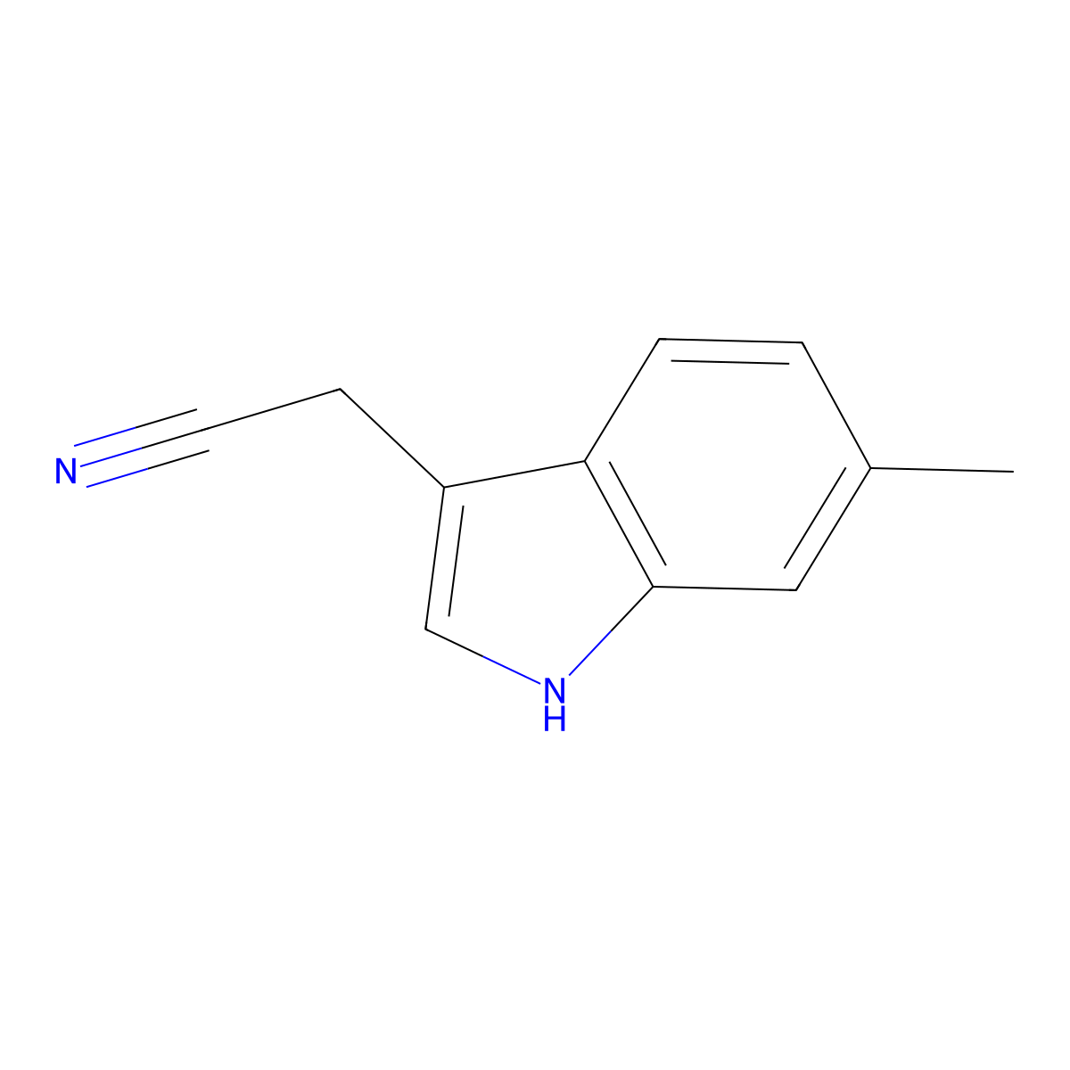 2-(6-methyl-1H-indol-3-yl)acetonitrile molecular structure, CAS 500777-89-9