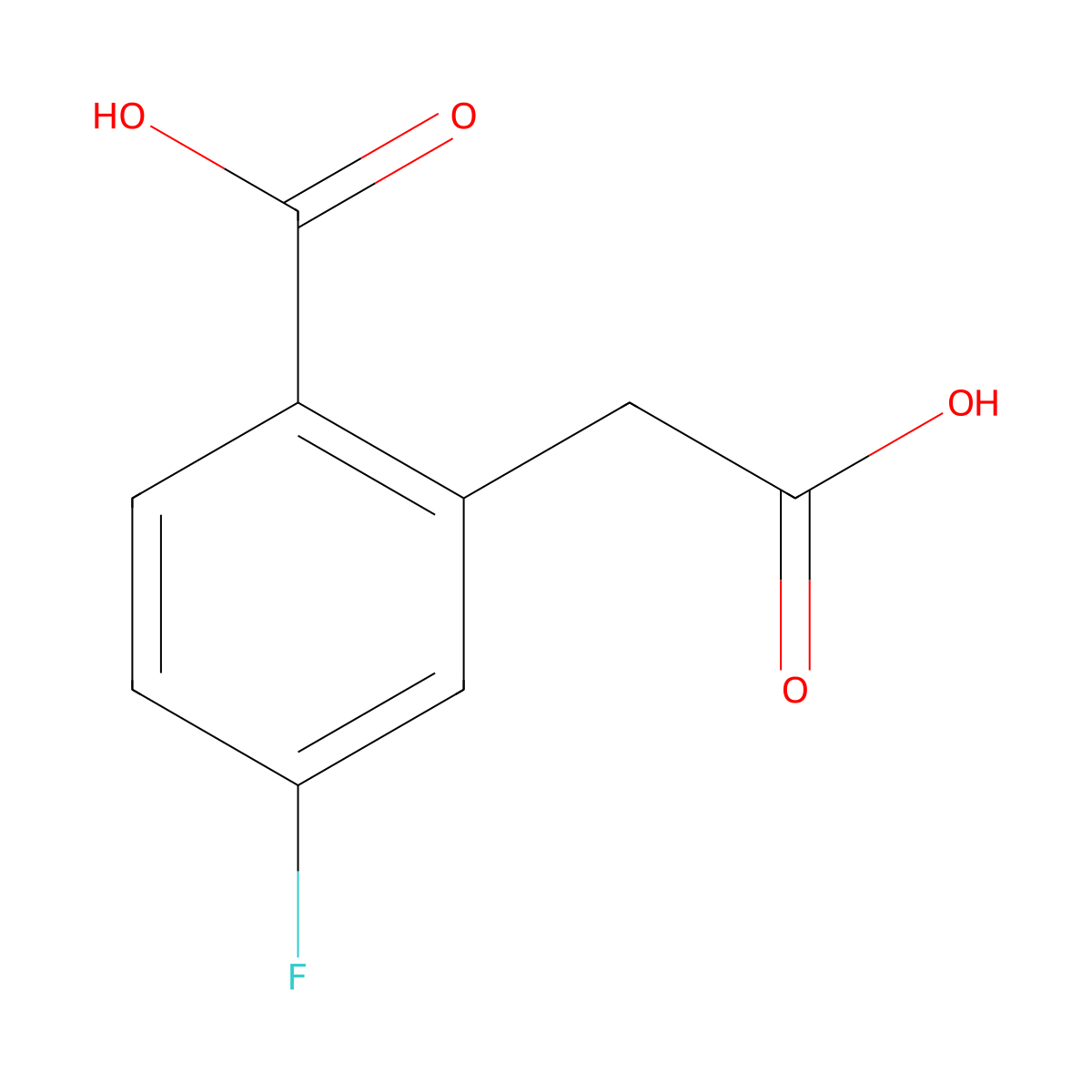 2-(Carboxymethyl)-4-fluorobenzoic acid molecular structure, CAS 500779-09-9