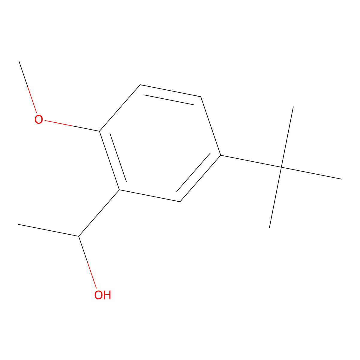 5-(1,1-Dimethylethyl)-2-methoxy-alpha-methylbenzenemethanol molecular structure, CAS 500779-73-7