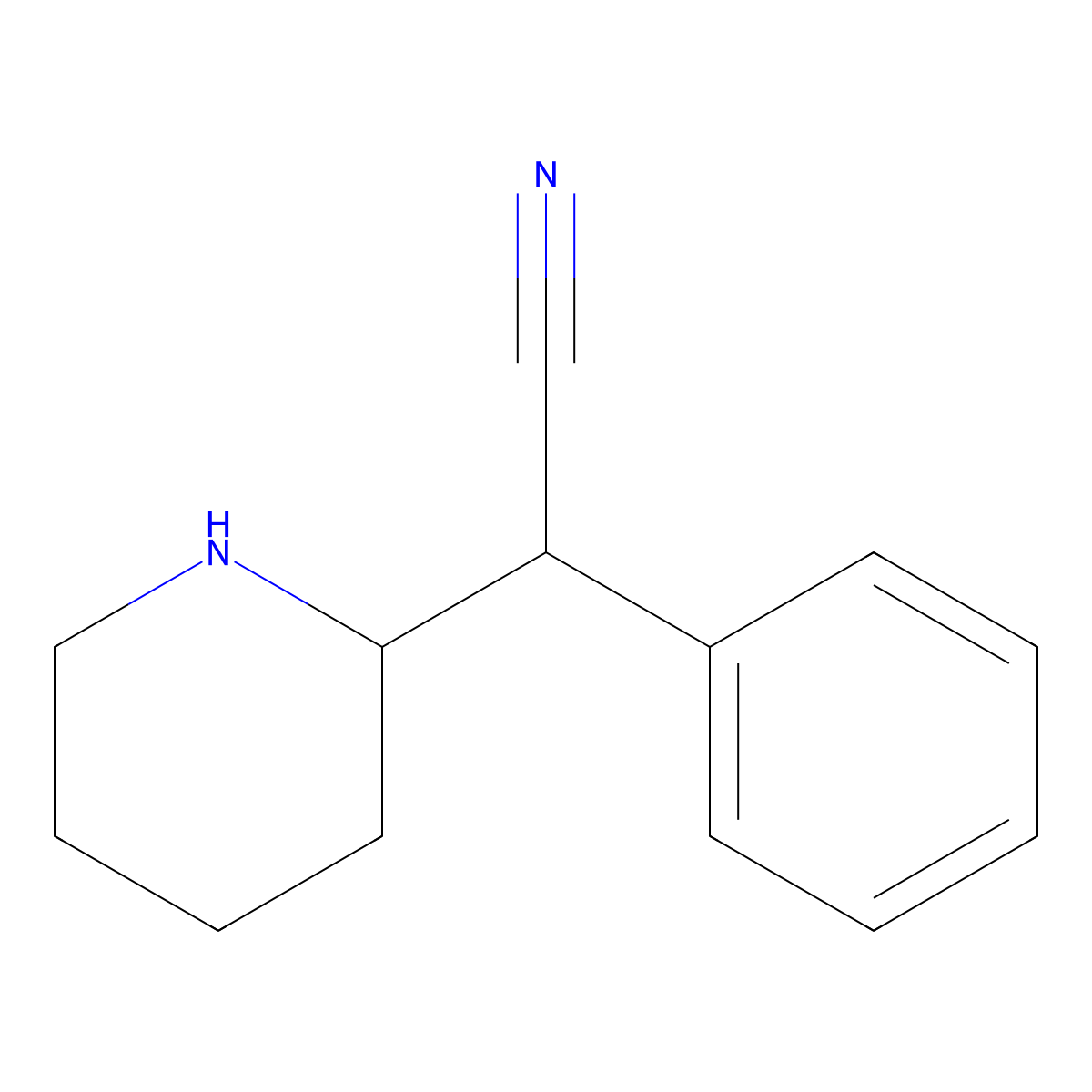 Phenyl(piperidin-2-yl)acetonitrile molecular structure, CAS 500780-11-0