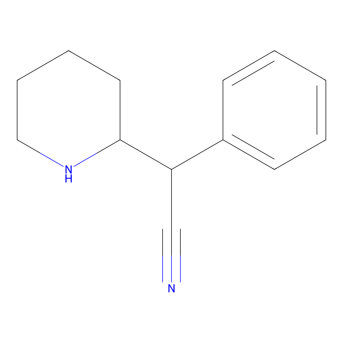 Phenyl(piperidin-2-yl)acetonitrile molecular structure, CAS 500780-11-0