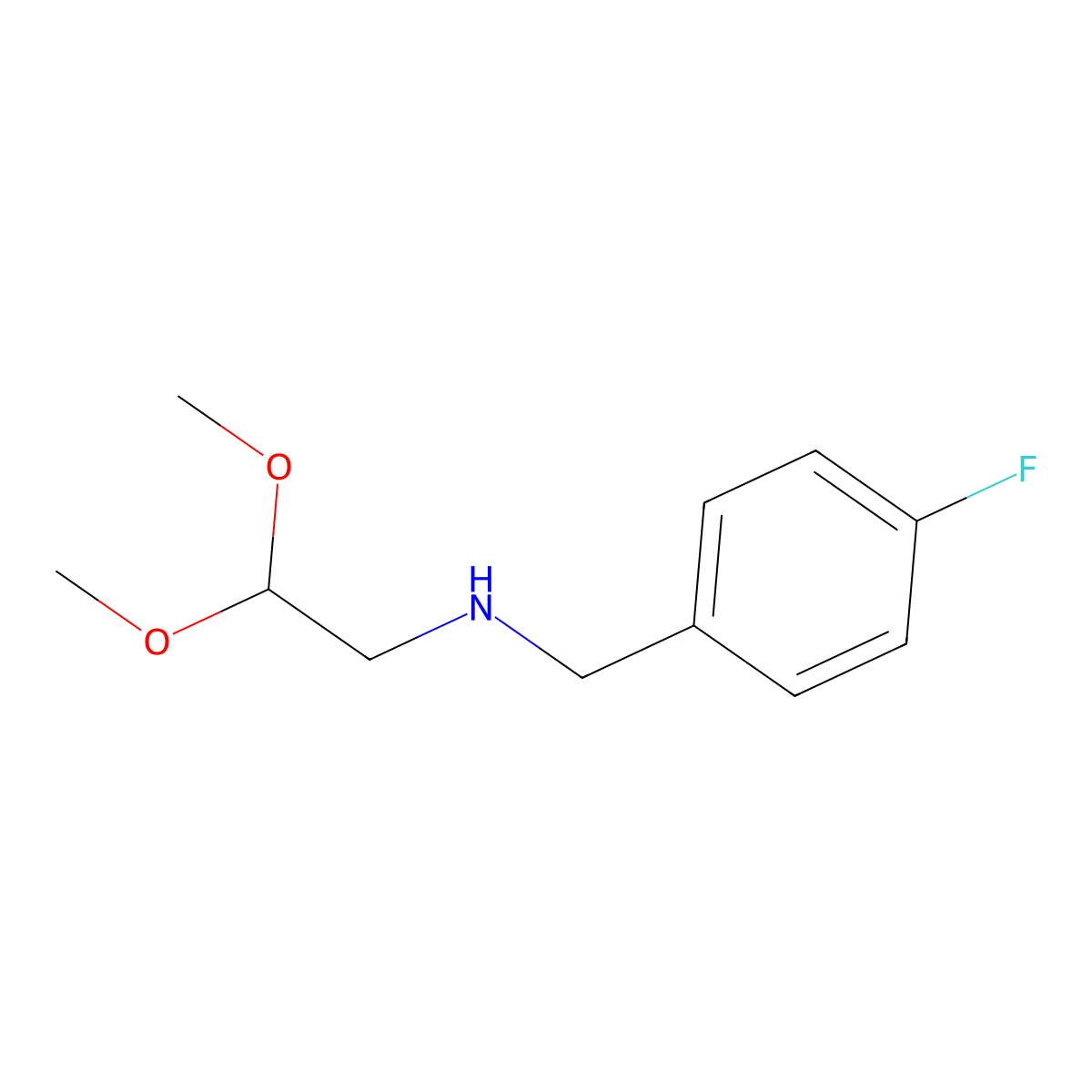 N-(2,2-dimethoxyethyl)-N-(4-fluorobenzyl)amine molecular structure, CAS 500782-63-8