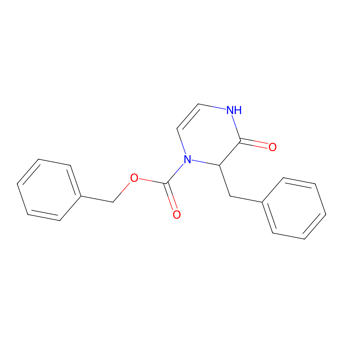 (S)-Benzyl 2-benzyl-3-oxo-3,4-dihydropyrazine-1(2H)-carboxylate molecular structure, CAS 500782-67-2