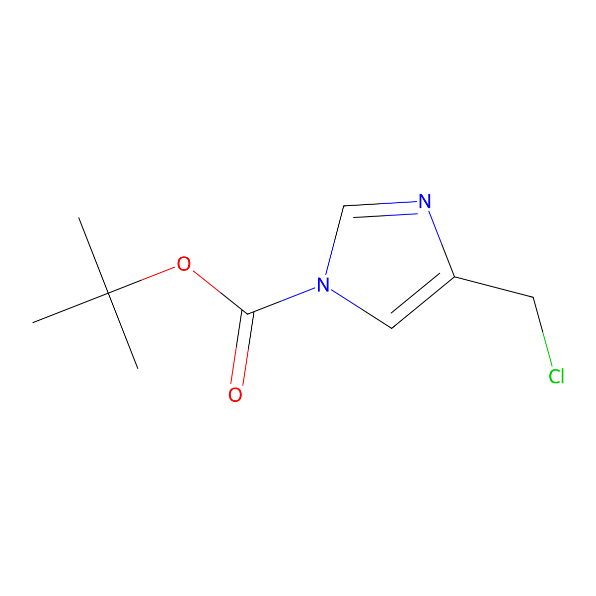 Tert-butyl 4-(chloromethyl)imidazole-1-carboxylate molecular structure, CAS 500782-71-8
