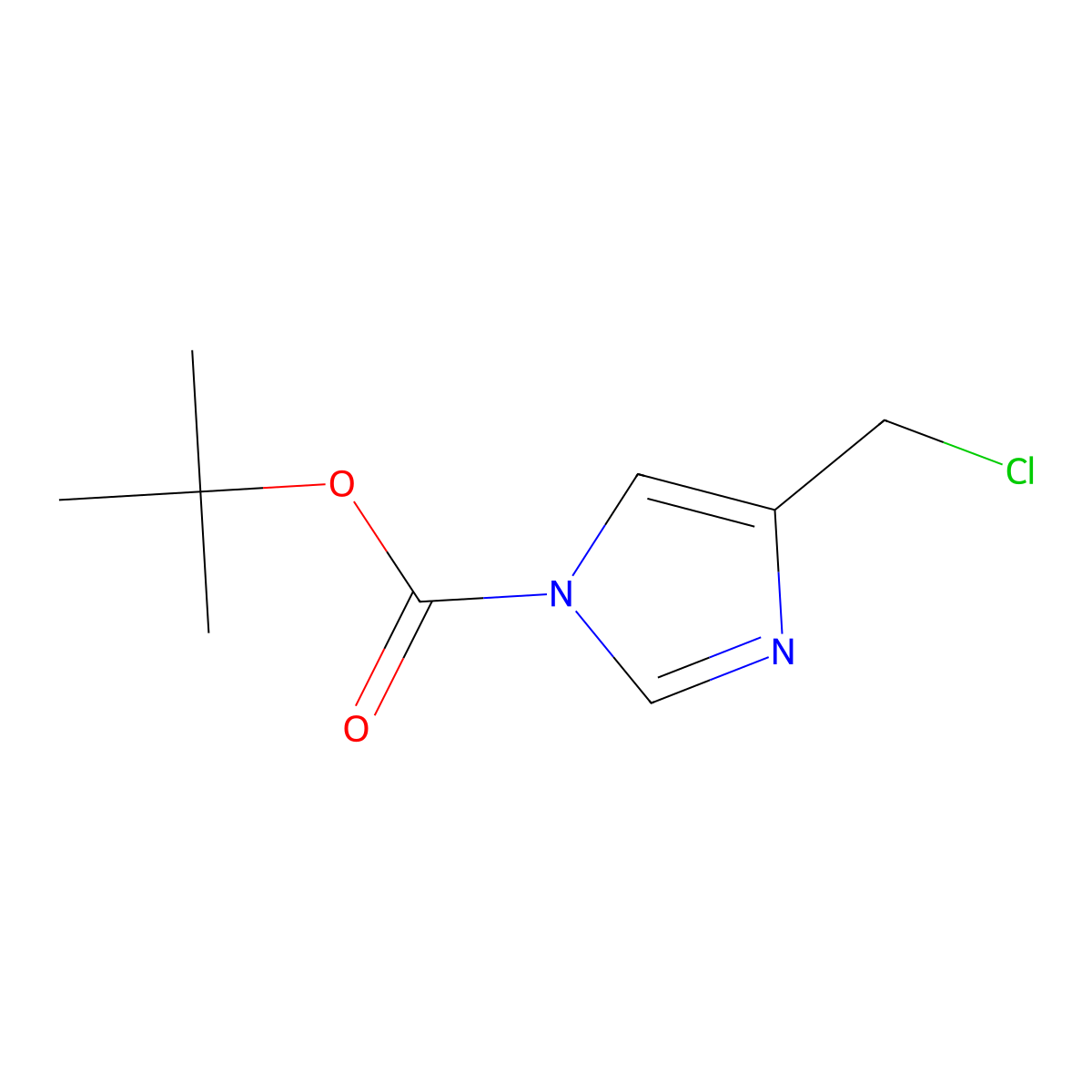 Tert-butyl 4-(chloromethyl)imidazole-1-carboxylate molecular structure, CAS 500782-71-8