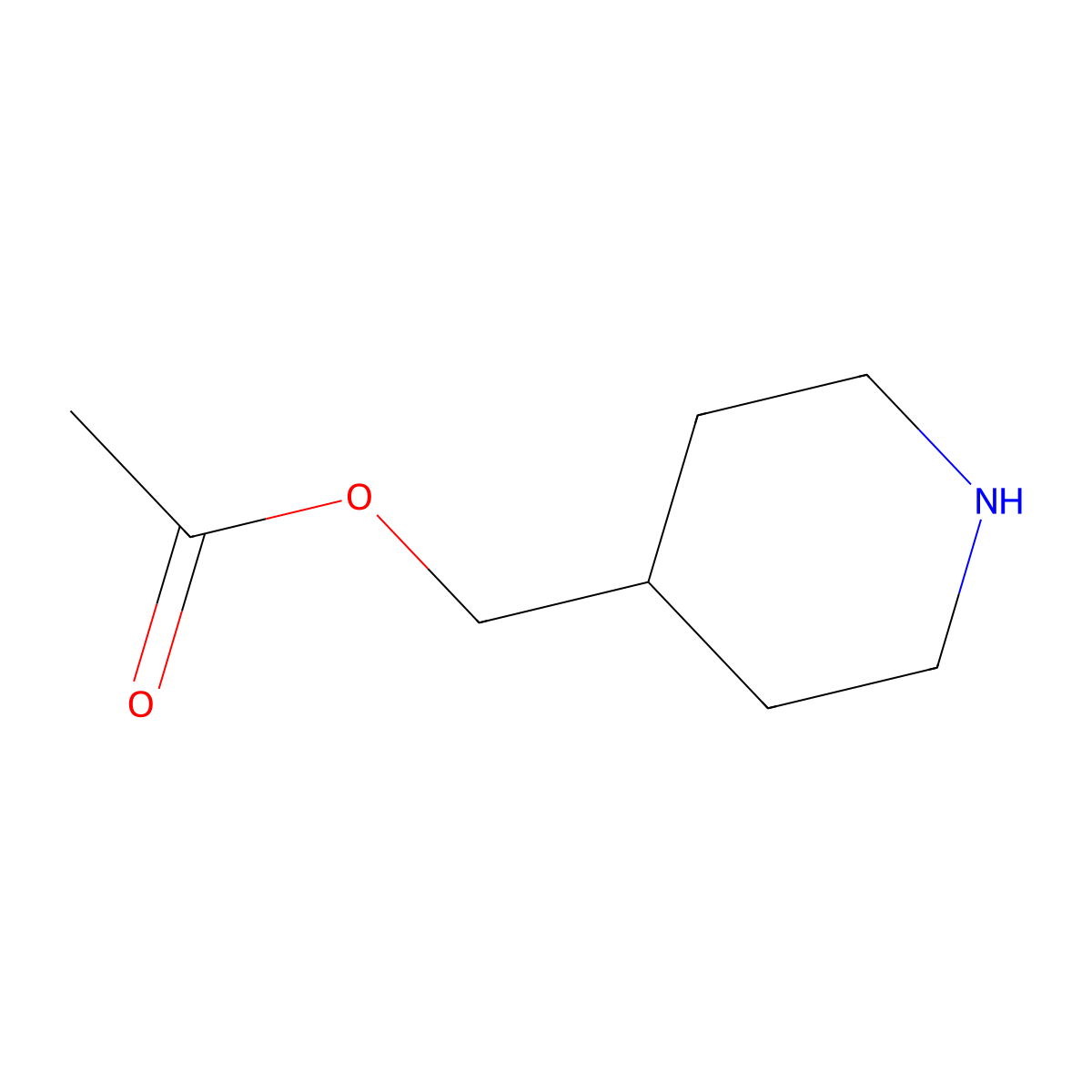 Piperidin-4-ylmethyl acetate molecular structure, CAS 500786-59-4