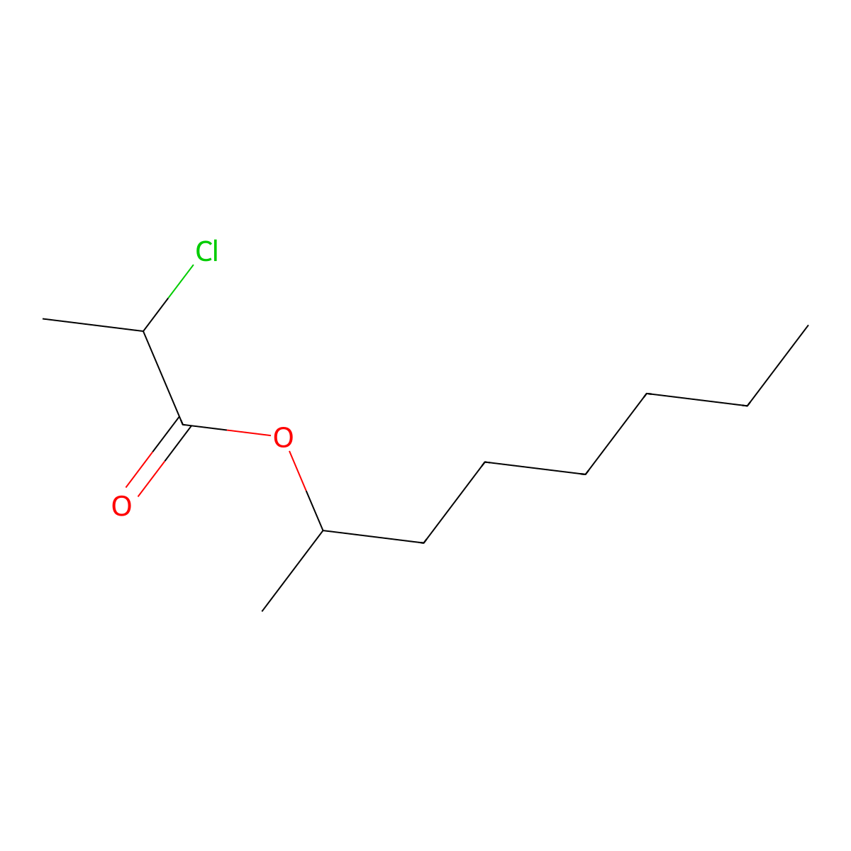 Octan-2-yl 2-chloropropanoate molecular structure, CAS 500786-98-1