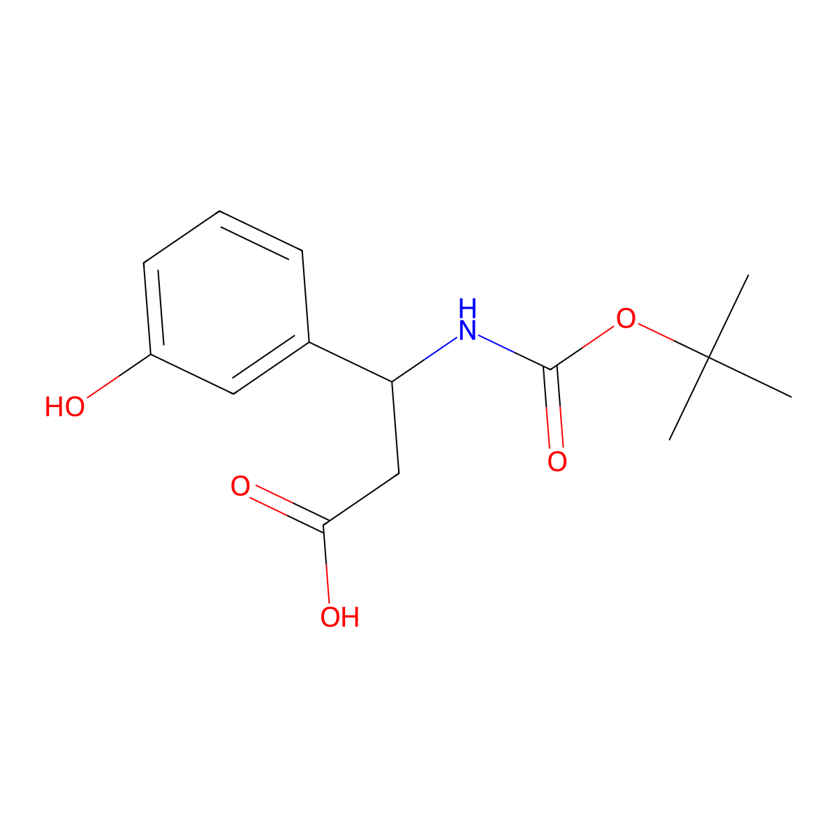 Boc-(R)-3-Amino-3-(3-hydroxy-phenyl)-propionic acid molecular structure, CAS 500788-89-6