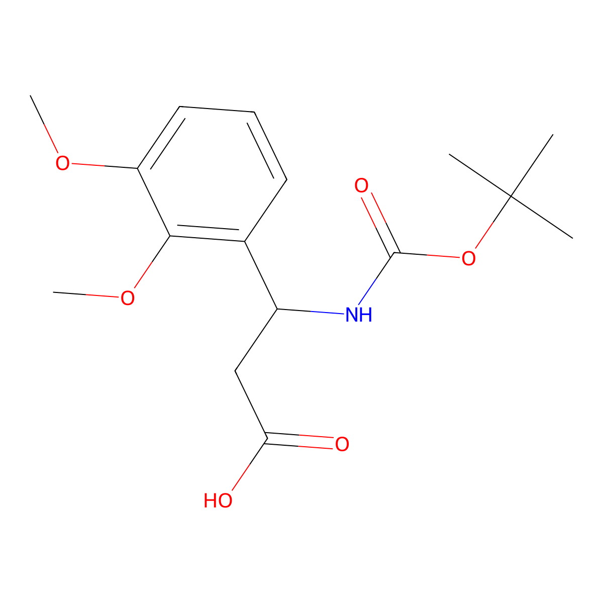 Boc-(R)-3-Amino-3-(2,3-dimethoxy-phenyl)-propionic acid molecular structure, CAS 500788-92-1