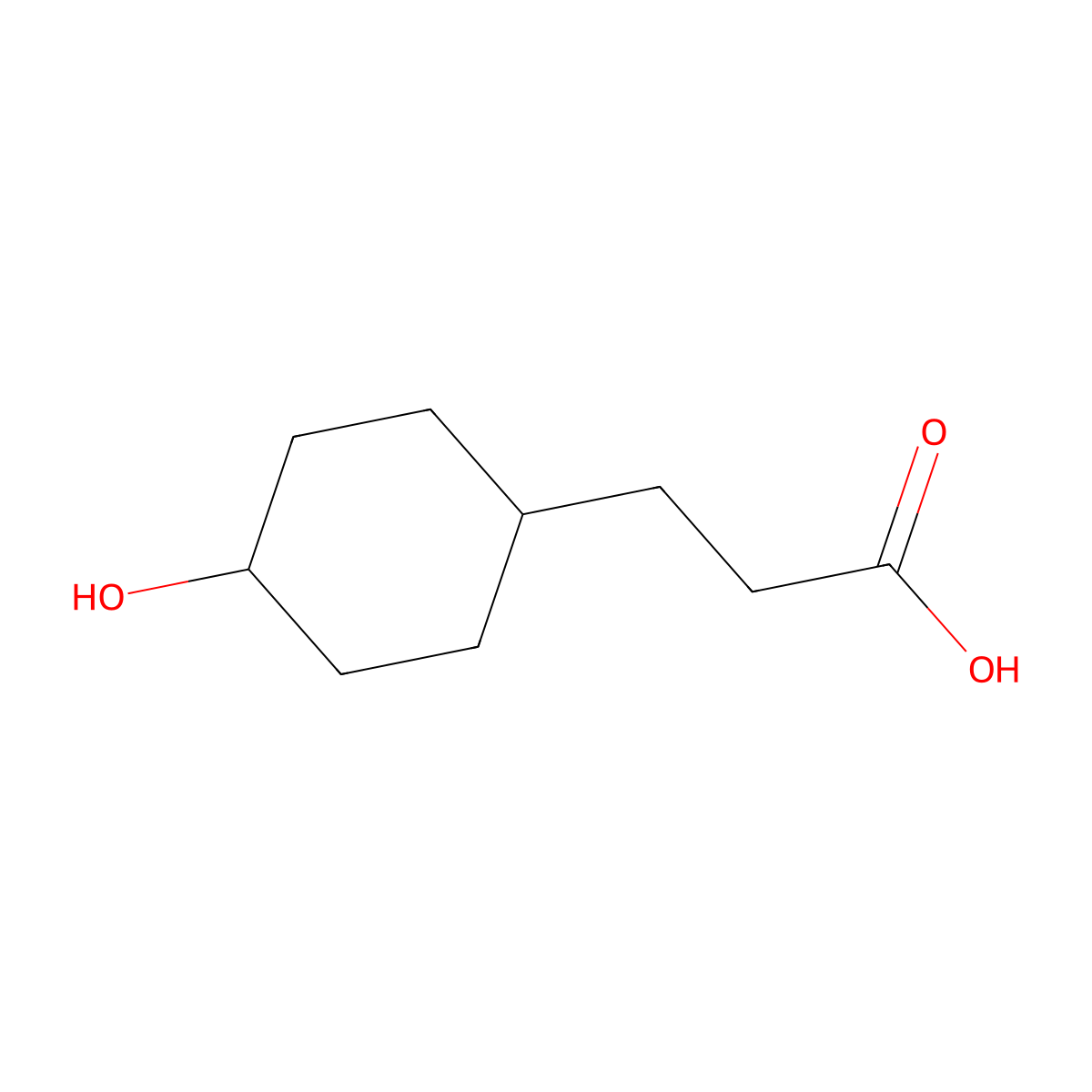 3-(4-Hydroxycyclohexyl)propanoic acid molecular structure, CAS 500793-45-3