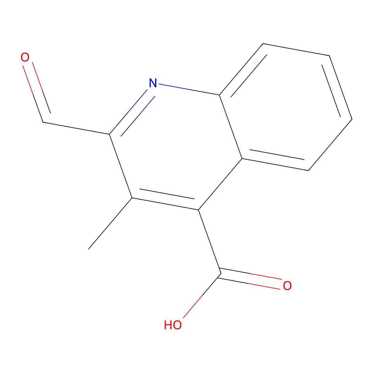2-Formyl-3-methylquinoline-4-carboxylic acid molecular structure, CAS 500794-22-9