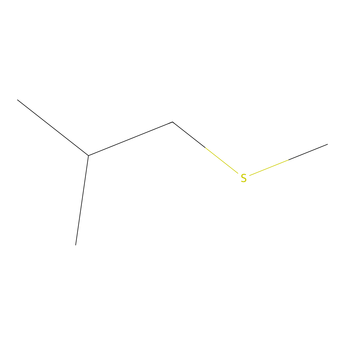 Isobutyl methyl sulfide molecular structure, CAS 5008-69-5