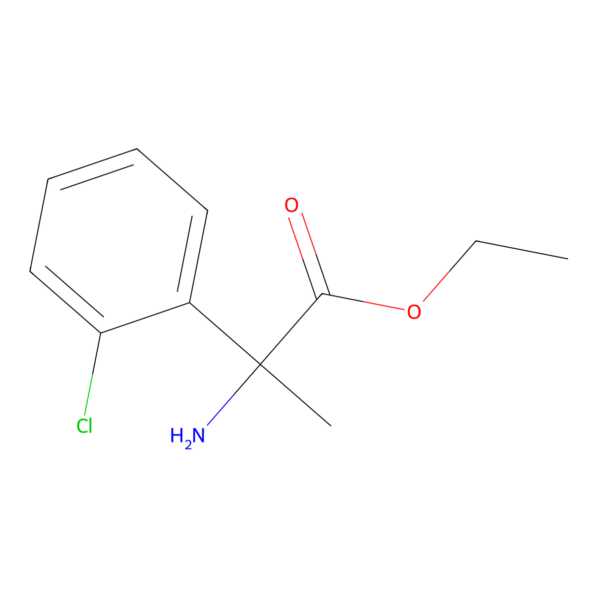 Ethyl 2-amino-2-(2-chlorophenyl)propanoate molecular structure, CAS 500858-48-0