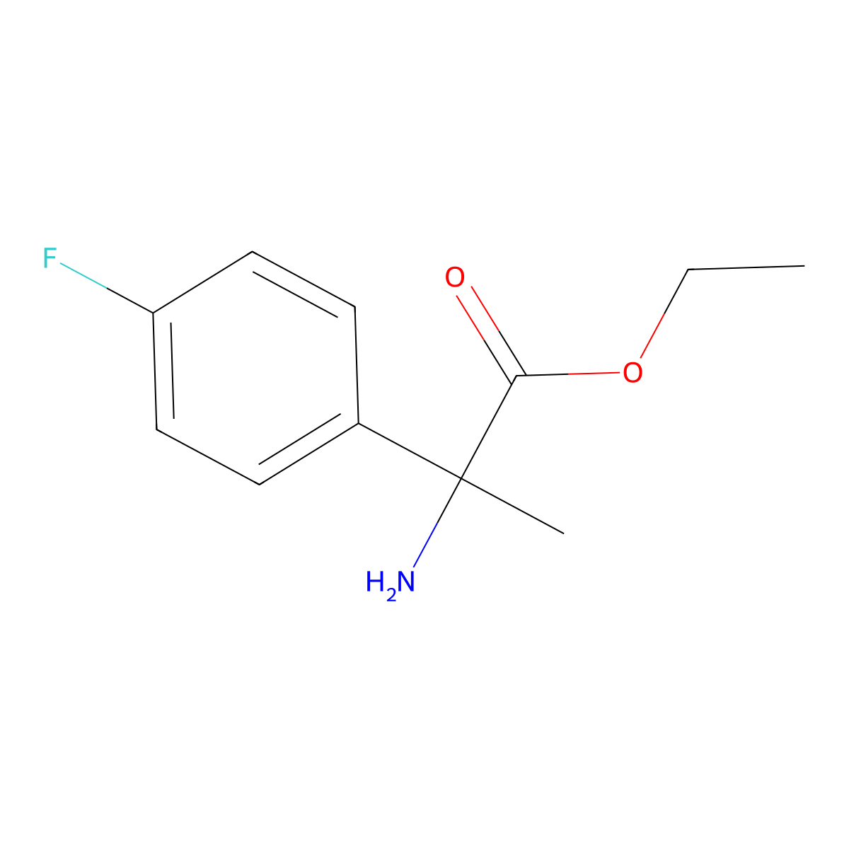 Ethyl 2-amino-2-(4-fluorophenyl)propanoate molecular structure, CAS 500858-52-6