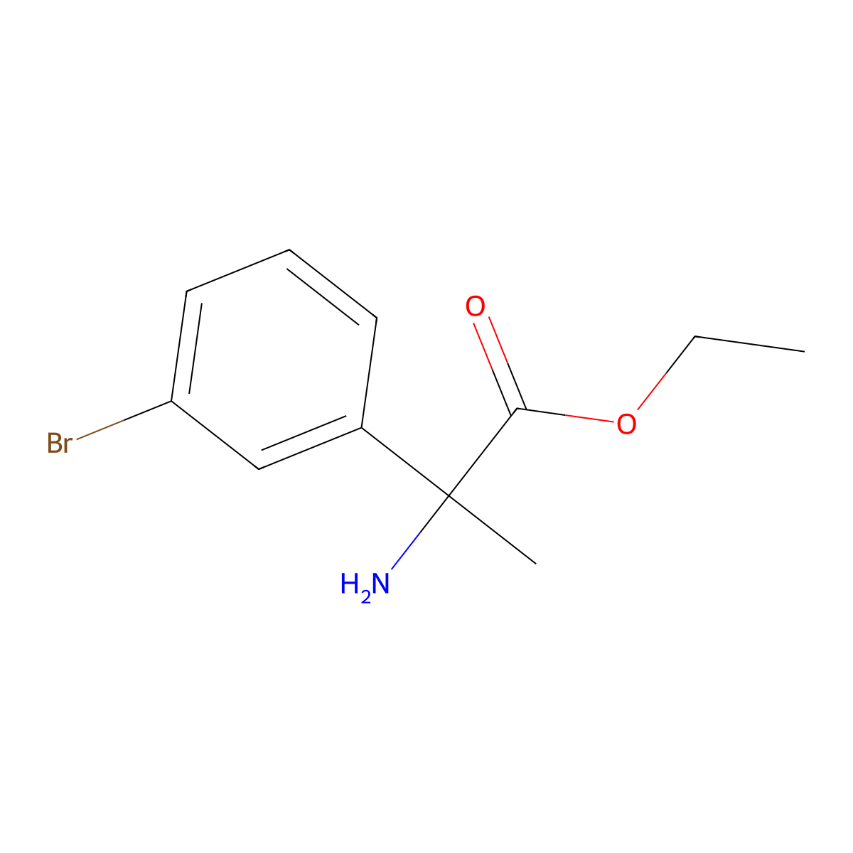 Ethyl 2-amino-2-(3-bromophenyl)propanoate molecular structure, CAS 500858-56-0