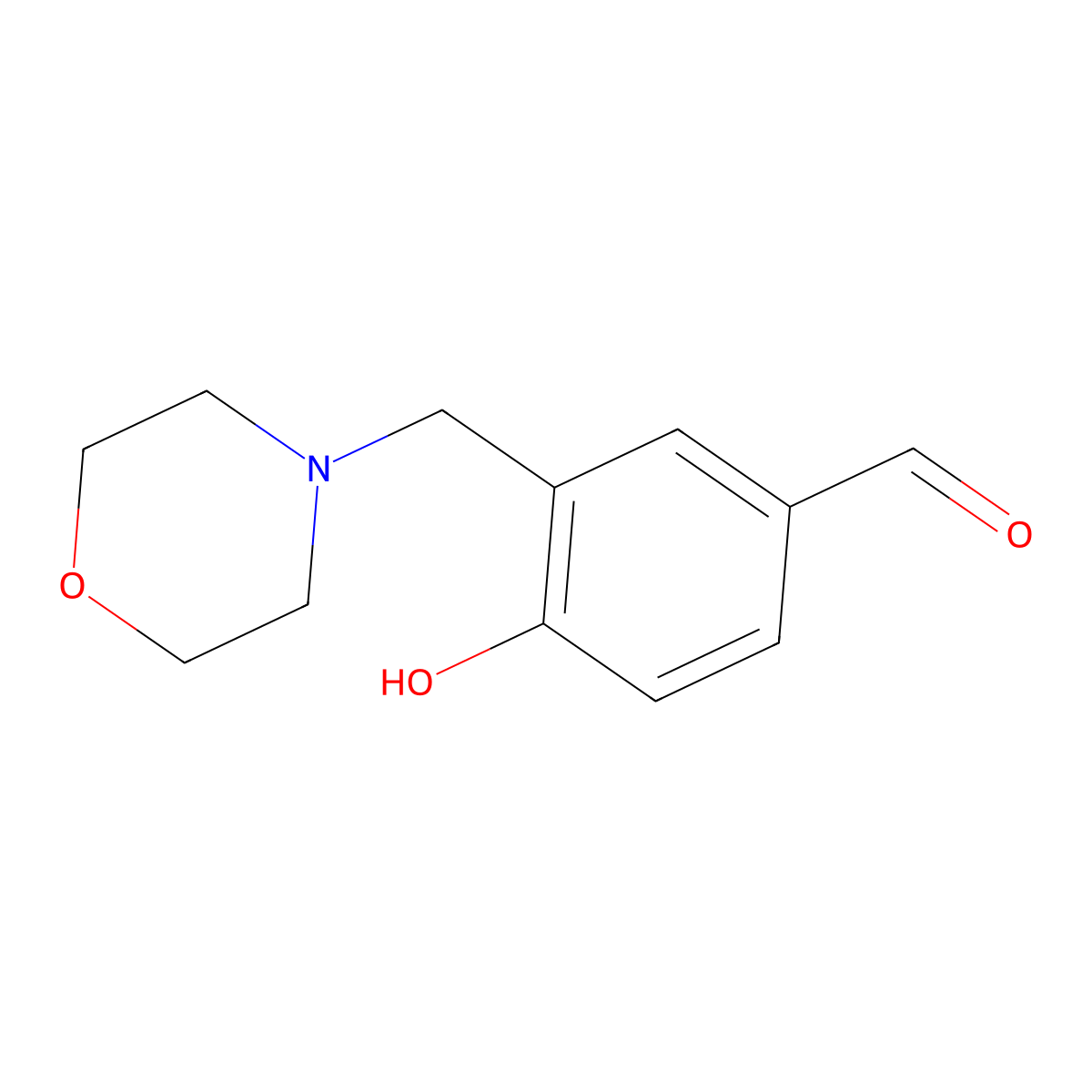 4-Hydroxy-3-morpholin-4-ylmethyl-benzaldehyde molecular structure, CAS 500859-96-1