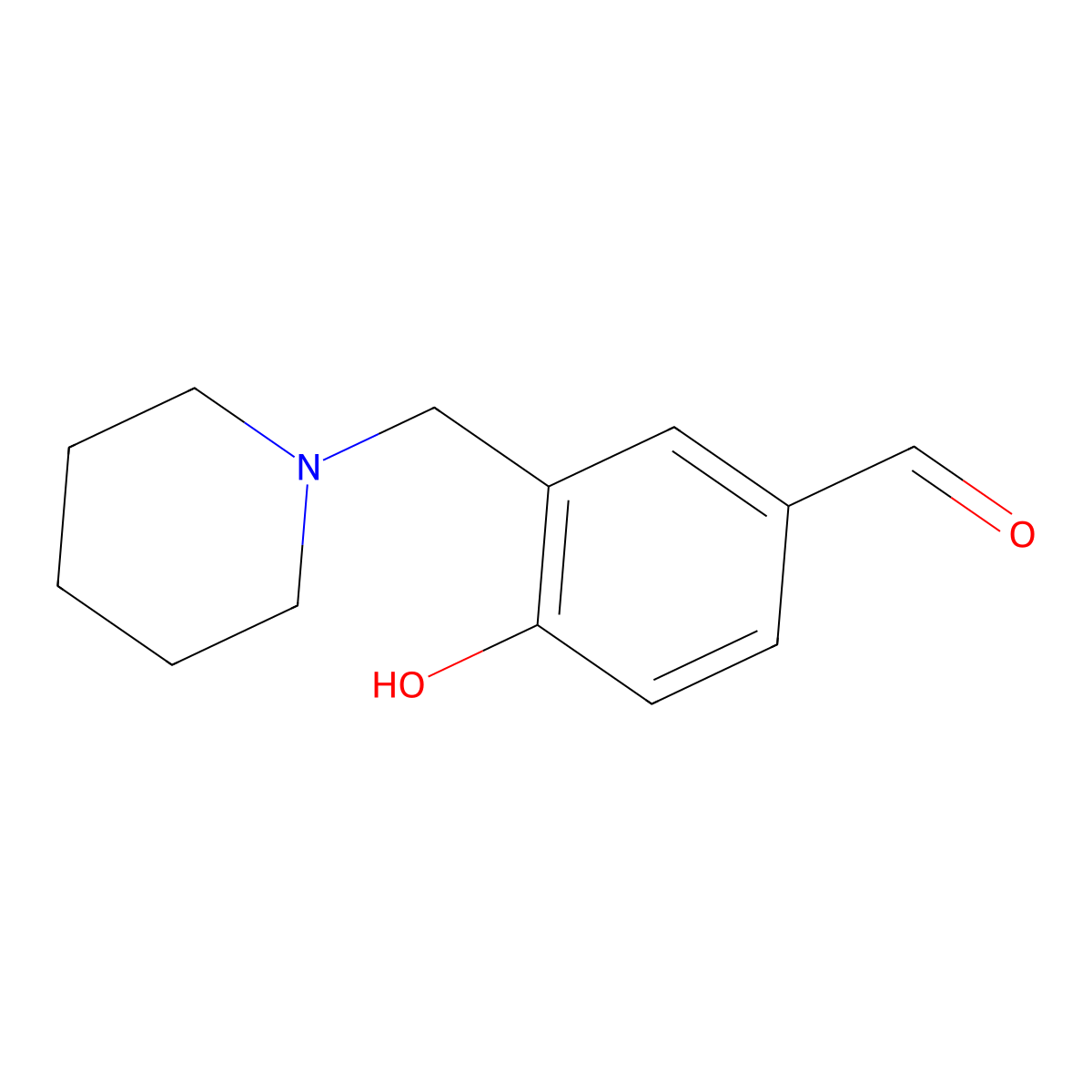 4-Hydroxy-3-piperidin-1-ylmethyl-benzaldehyde molecular structure, CAS 500859-97-2