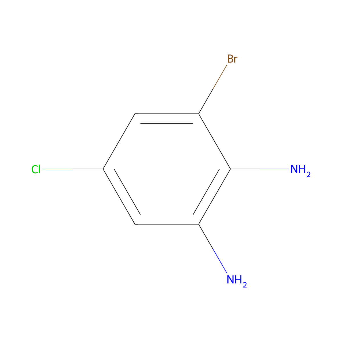 3-Bromo-5-chlorobenzene-1,2-diamine molecular structure, CAS 500862-39-5