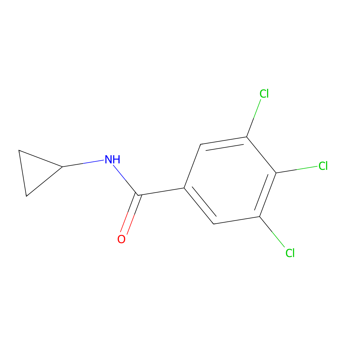 3,4,5-trichloro-N-cyclopropylbenzamide molecular structure, CAS 500862-75-9