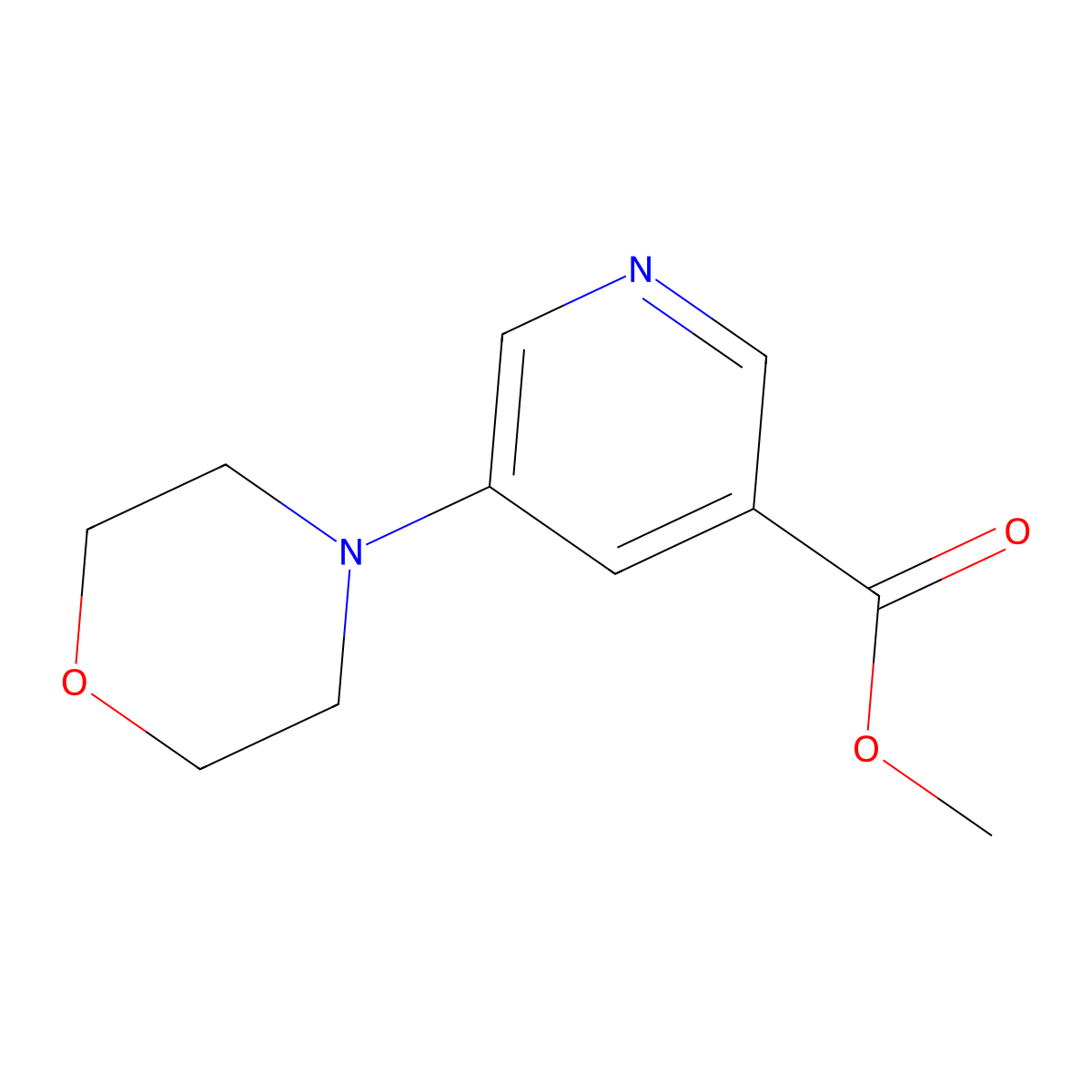 Methyl 5-morpholinonicotinate molecular structure, CAS 500865-54-3