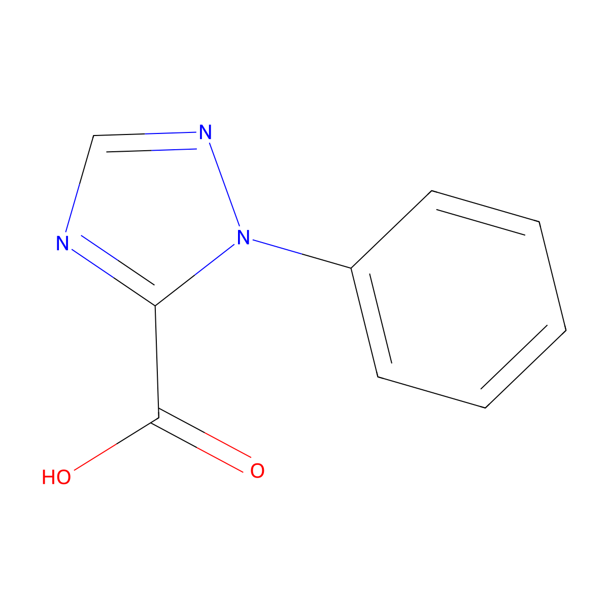 1-phenyl-1H-1,2,4-triazole-5-carboxylic acid molecular structure, CAS 500865-95-2