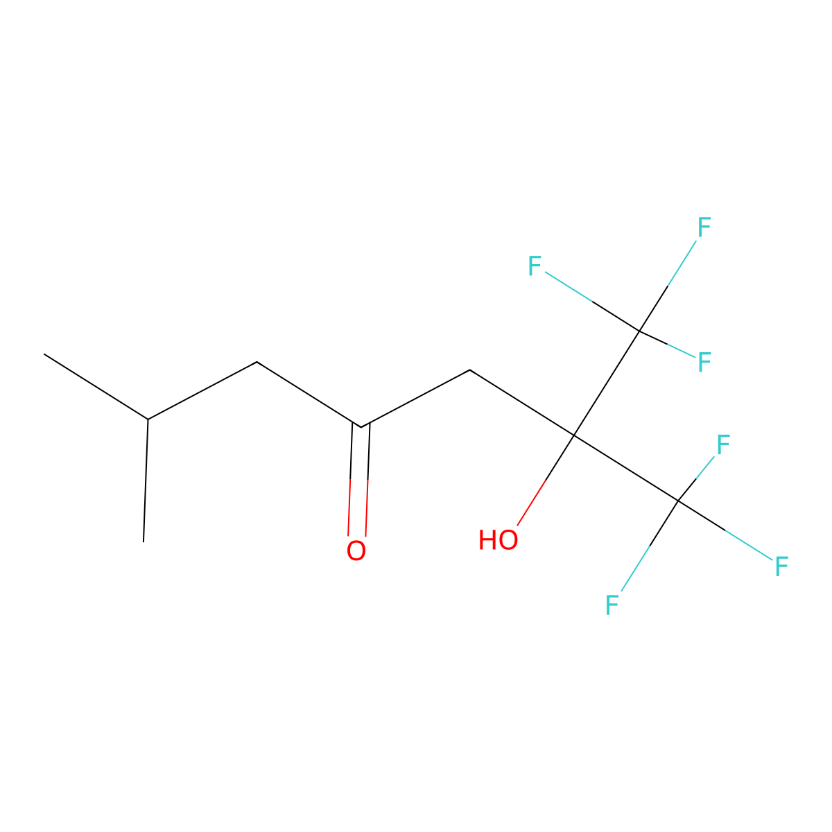 1,1,1-Trifluoro-2-hydroxy-6-methyl-2-(trifluoromethyl)-4-heptanone molecular structure, CAS 500868-98-4