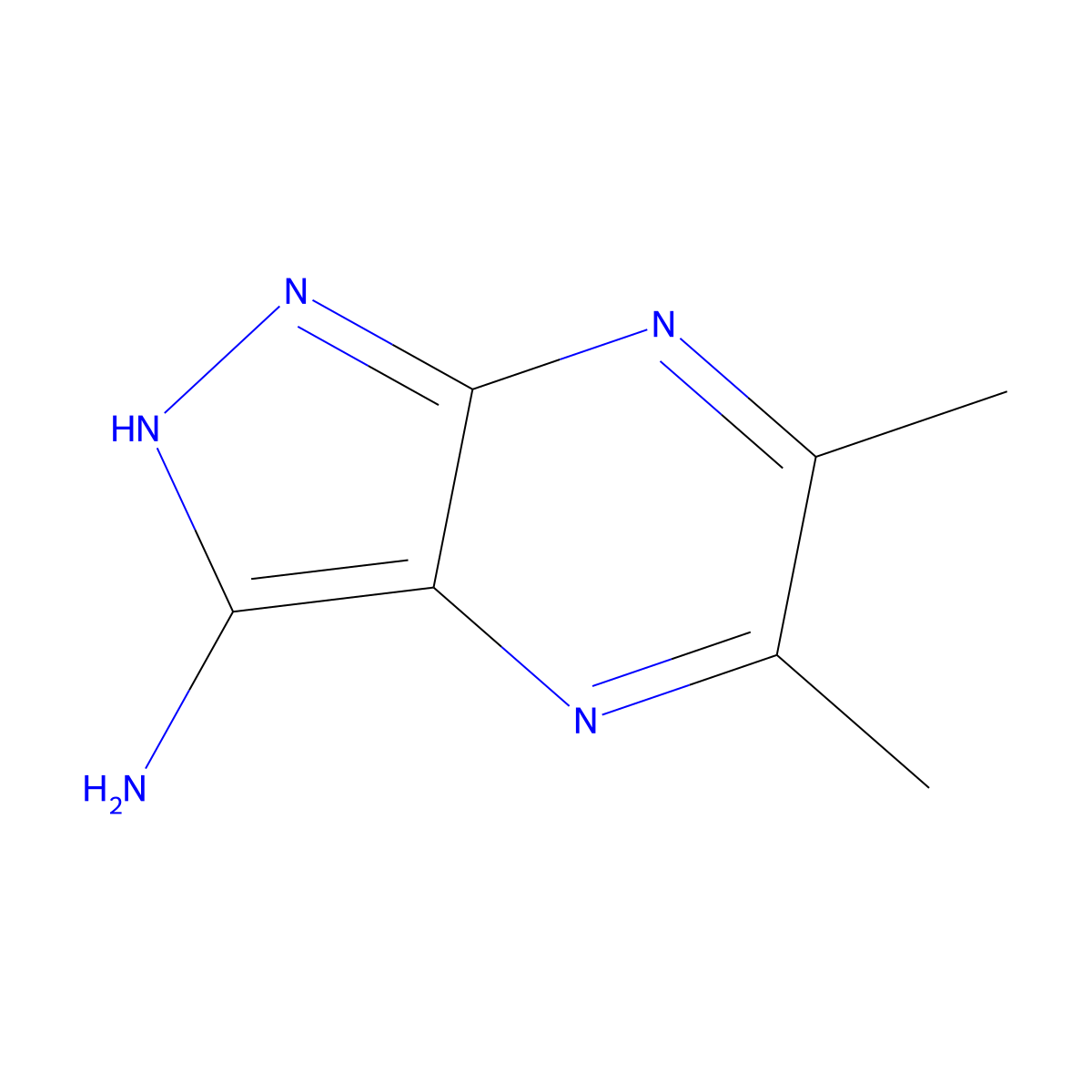 5,6-Dimethyl-1H-pyrazolo[3,4-b]pyrazin-3-amine molecular structure, CAS 500869-01-2