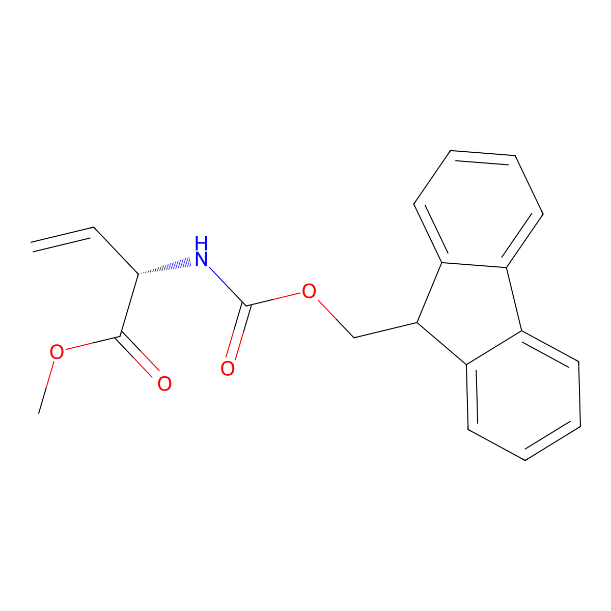 (S)-Methyl 2-((((9H-fluoren-9-yl)methoxy)carbonyl)amino)but-3-enoate molecular structure, CAS 500872-35-5