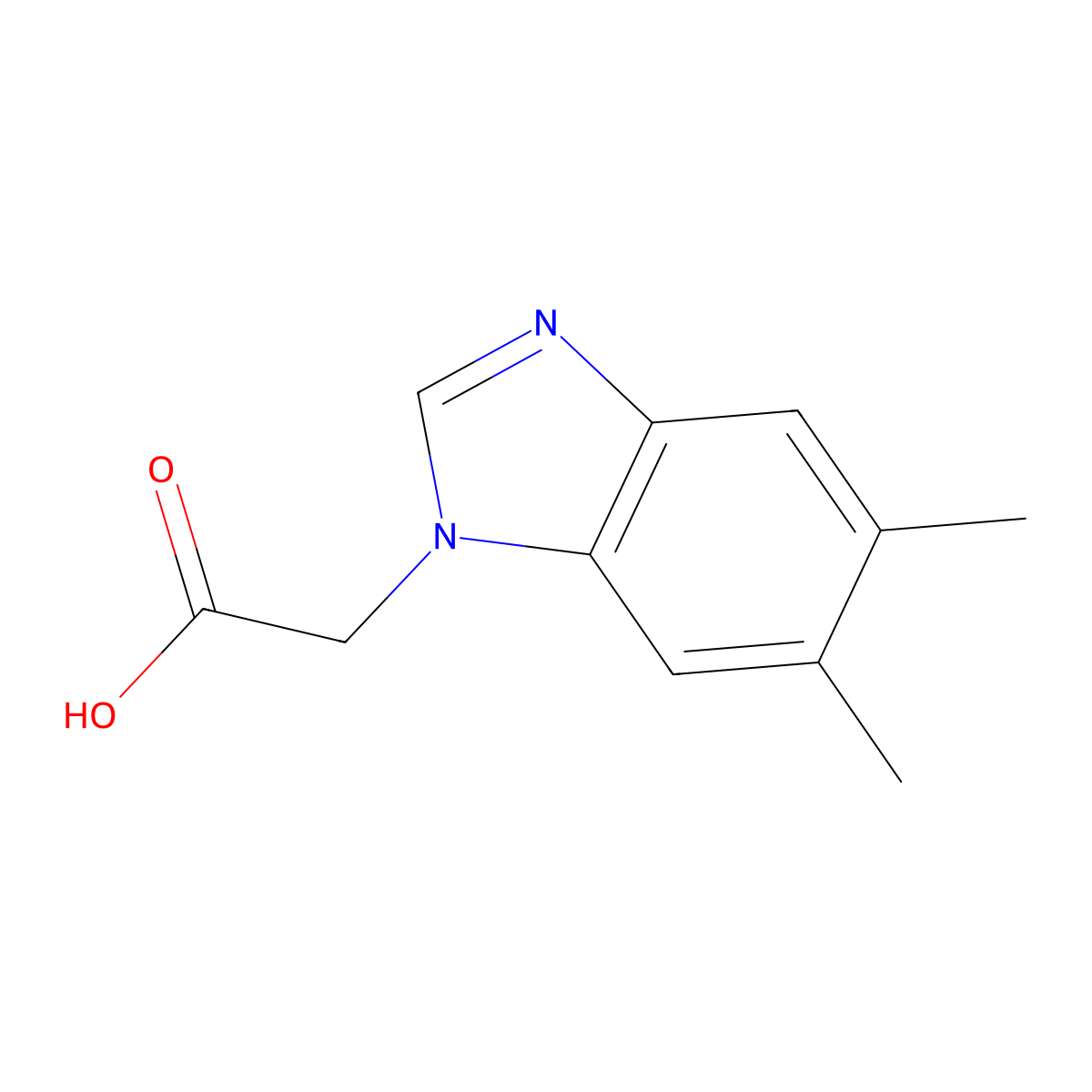 (5,6-Dimethyl-1H-benzimidazol-1-yl)acetic acid molecular structure, CAS 500872-62-8