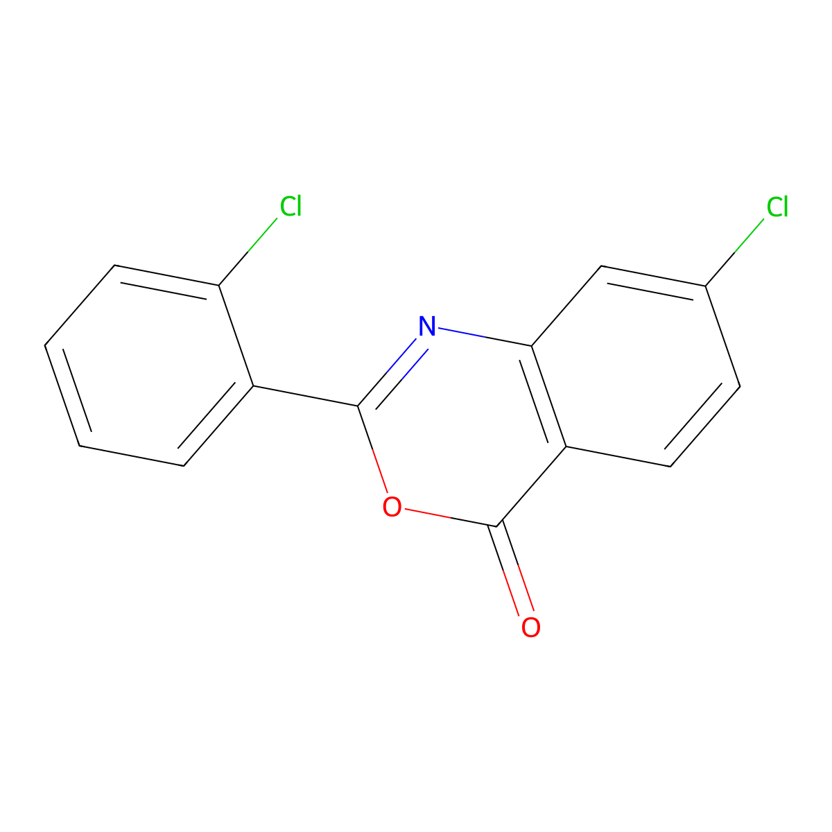 7-Chloro-2-(2-chlorophenyl)-4h-3,1-benzoxazin-4-one molecular structure, CAS 500872-80-0