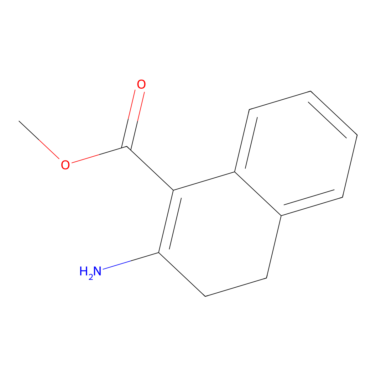 Methyl 2-amino-3,4-dihydronaphthalene-1-carboxylate molecular structure, CAS 500874-26-0