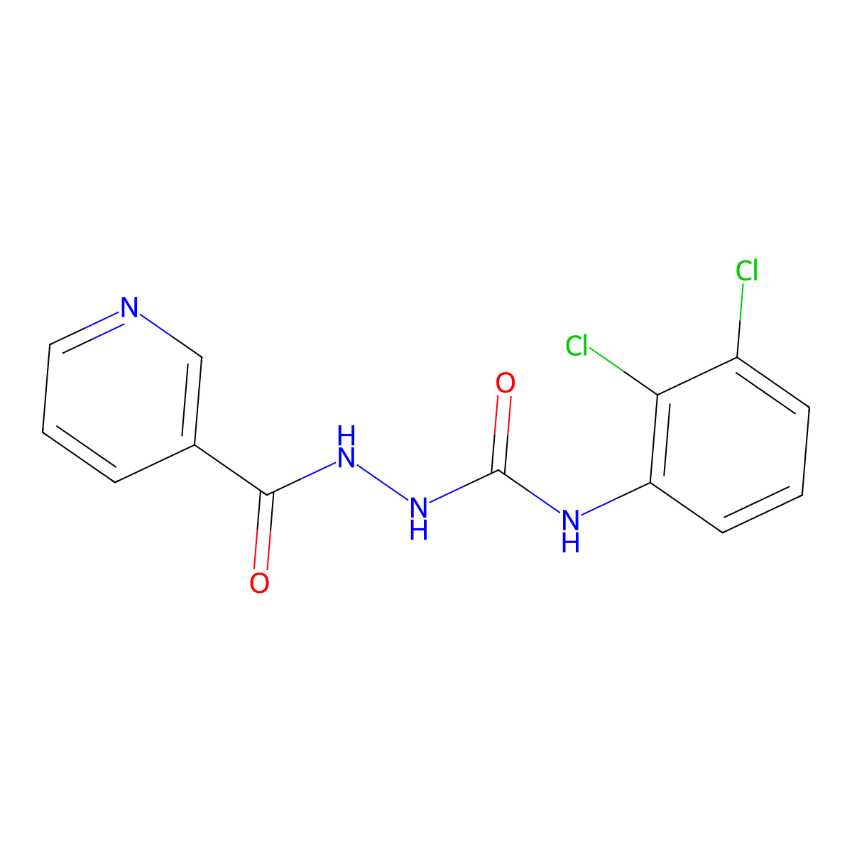 1-(2,3-Dichlorophenyl)-3-(pyridine-3-carbonylamino)urea molecular structure, CAS 500877-55-4