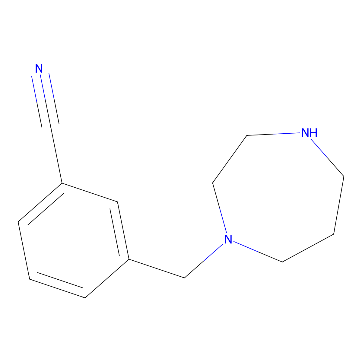 3-(1,4-Diazepan-1-ylmethyl)benzonitrile molecular structure, CAS 500878-94-4